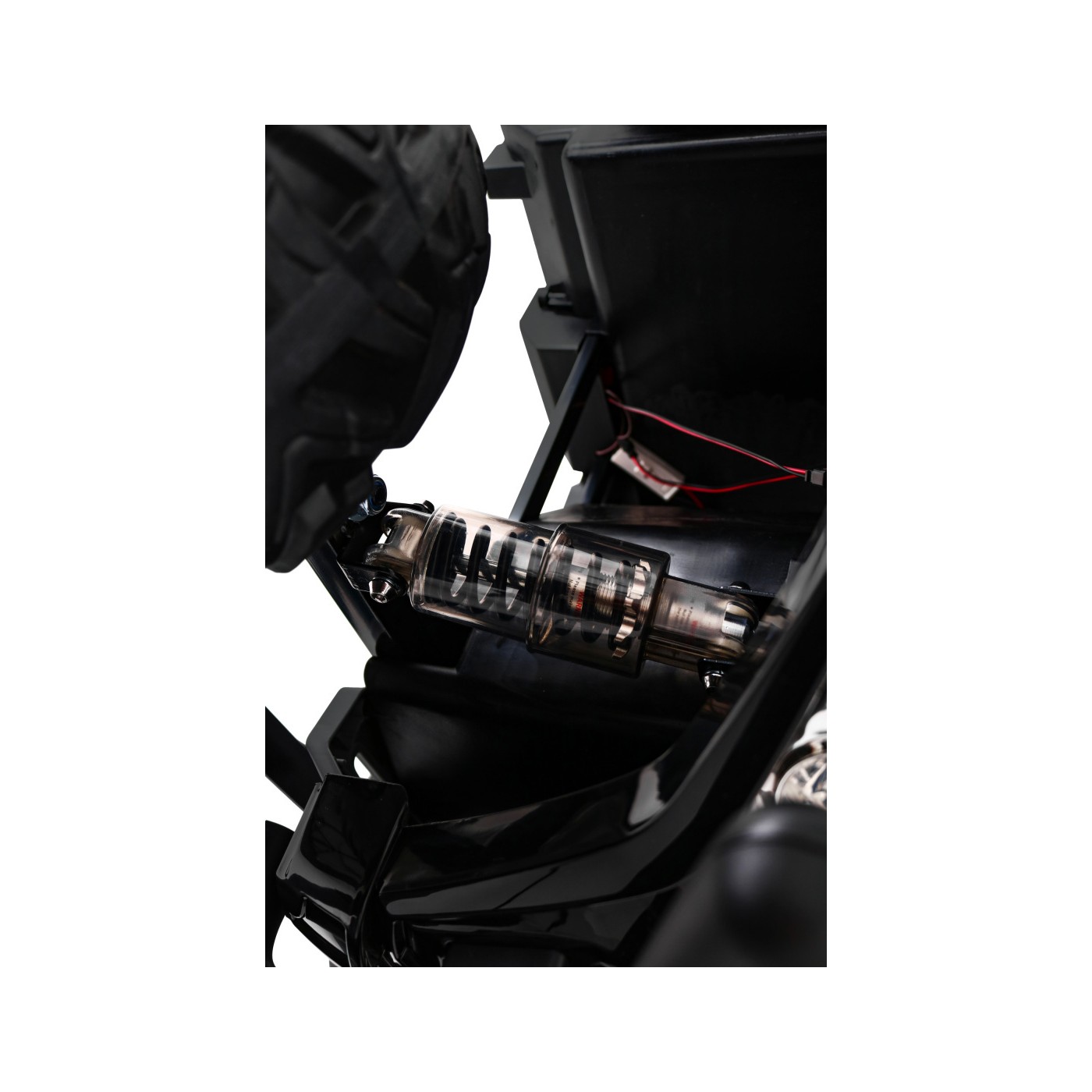 Buggy UTV Dětský stan Červený Dálkový Kufr Pomalý Start EVA MP3 LED