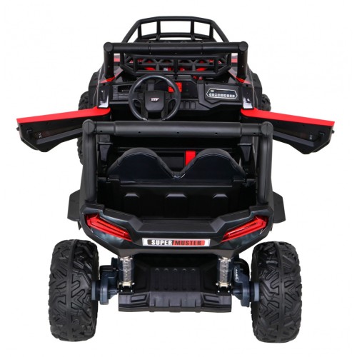Buggy UTV Dětský stan Červený Dálkový Kufr Pomalý Start EVA MP3 LED