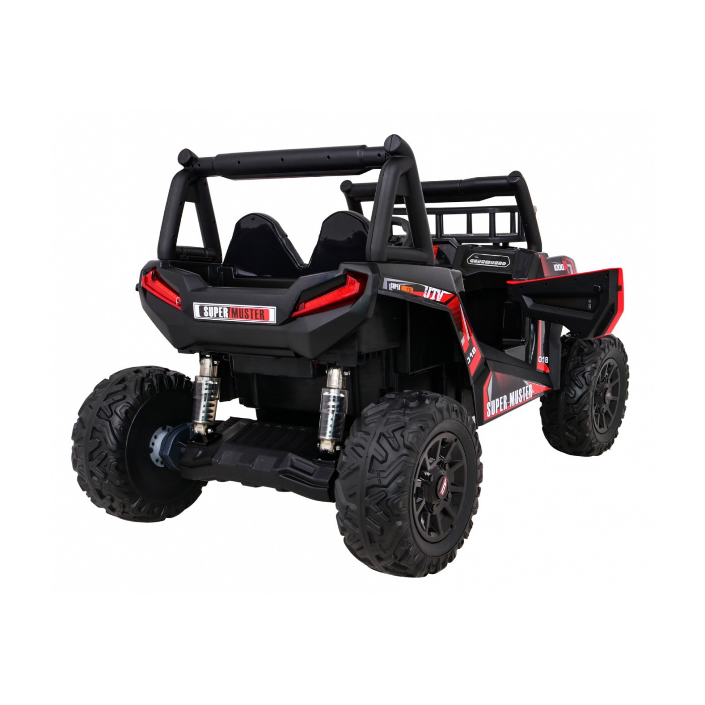 Buggy UTV Dětský stan Červený Dálkový Kufr Pomalý Start EVA MP3 LED