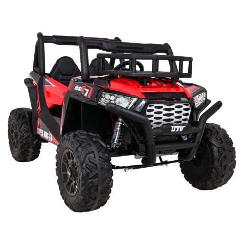 Buggy UTV Dětský stan Červený Dálkový Kufr Pomalý Start EVA MP3 LED