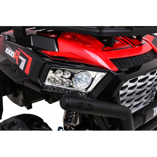 Buggy UTV Dětský stan Červený Dálkový Kufr Pomalý Start EVA MP3 LED