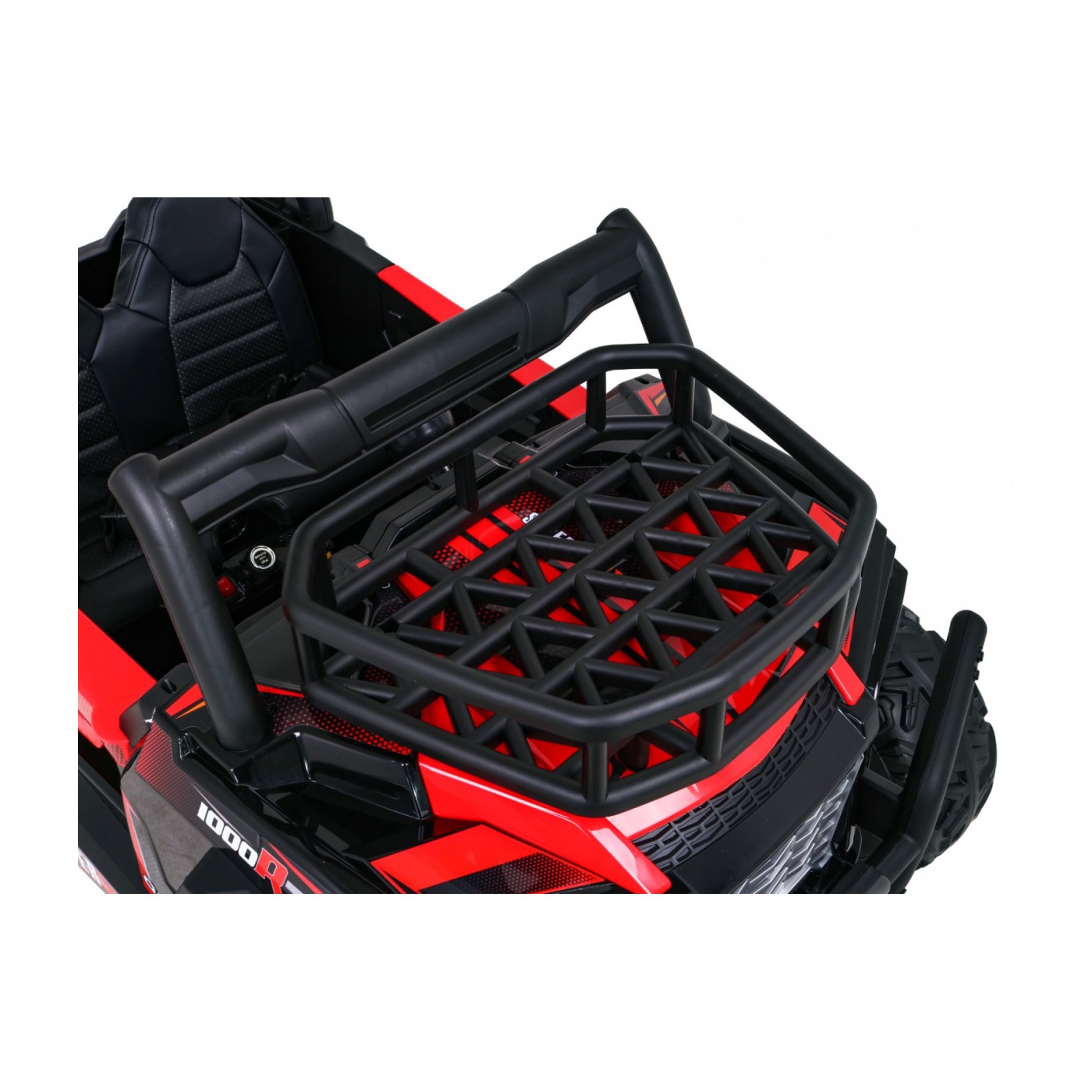 Buggy UTV Dětský stan Červený Dálkový Kufr Pomalý Start EVA MP3 LED
