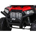 Buggy UTV Dětský stan Červený Dálkový Kufr Pomalý Start EVA MP3 LED