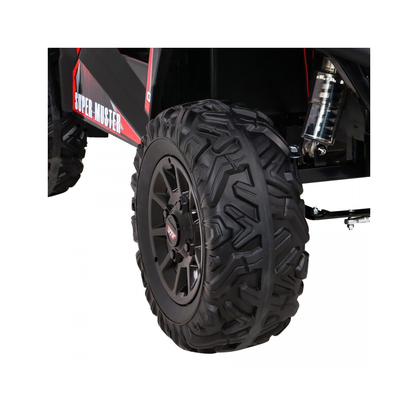 Buggy UTV Dětský stan Červený Dálkový Kufr Pomalý Start EVA MP3 LED