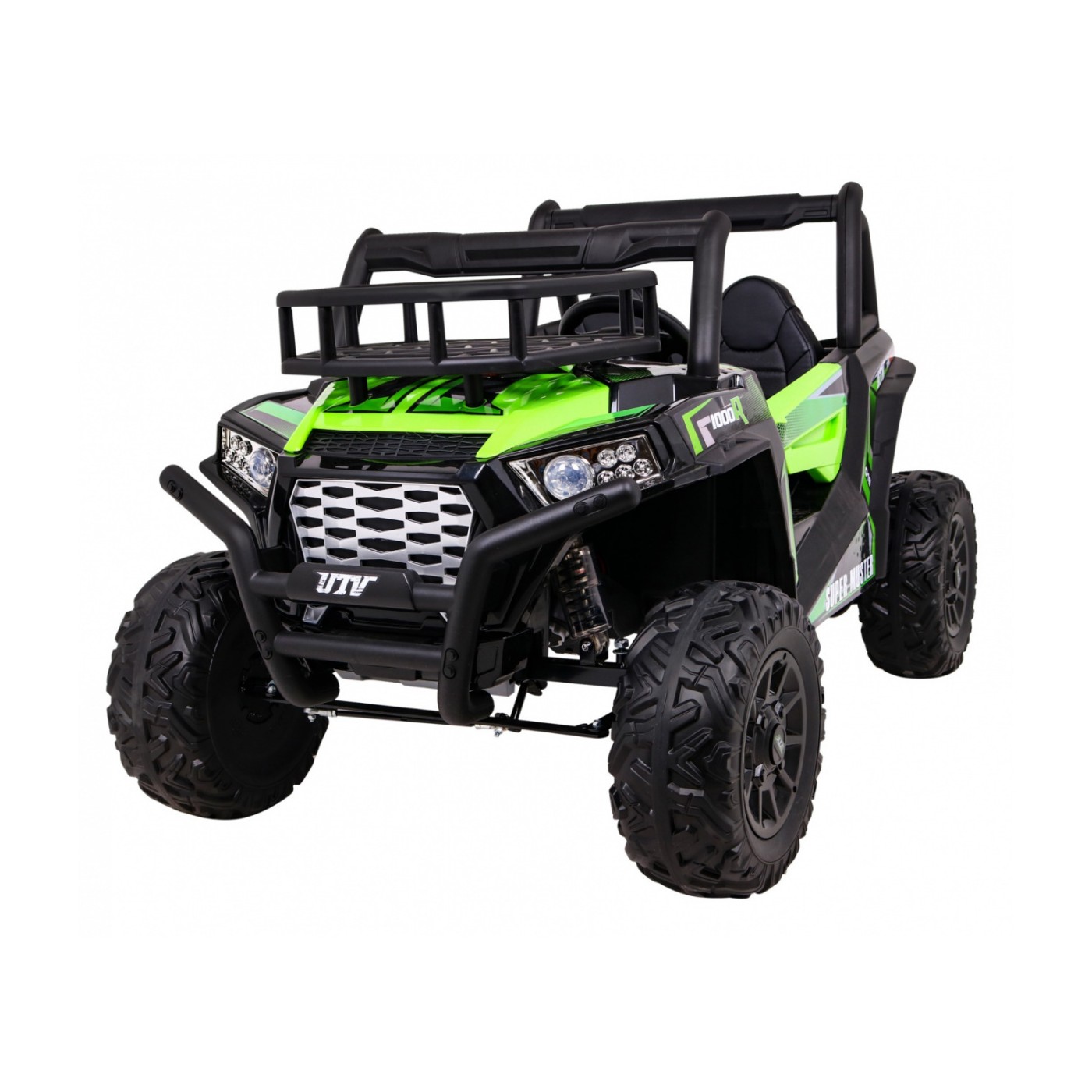 Buggy UTV Dětský stan Zelený Dálkový Kufr Pomalý Start EVA MP3 LED
