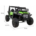 Buggy UTV Dětský stan Zelený Dálkový Kufr Pomalý Start EVA MP3 LED