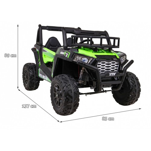 Buggy UTV Dětský stan Zelený Dálkový Kufr Pomalý Start EVA MP3 LED