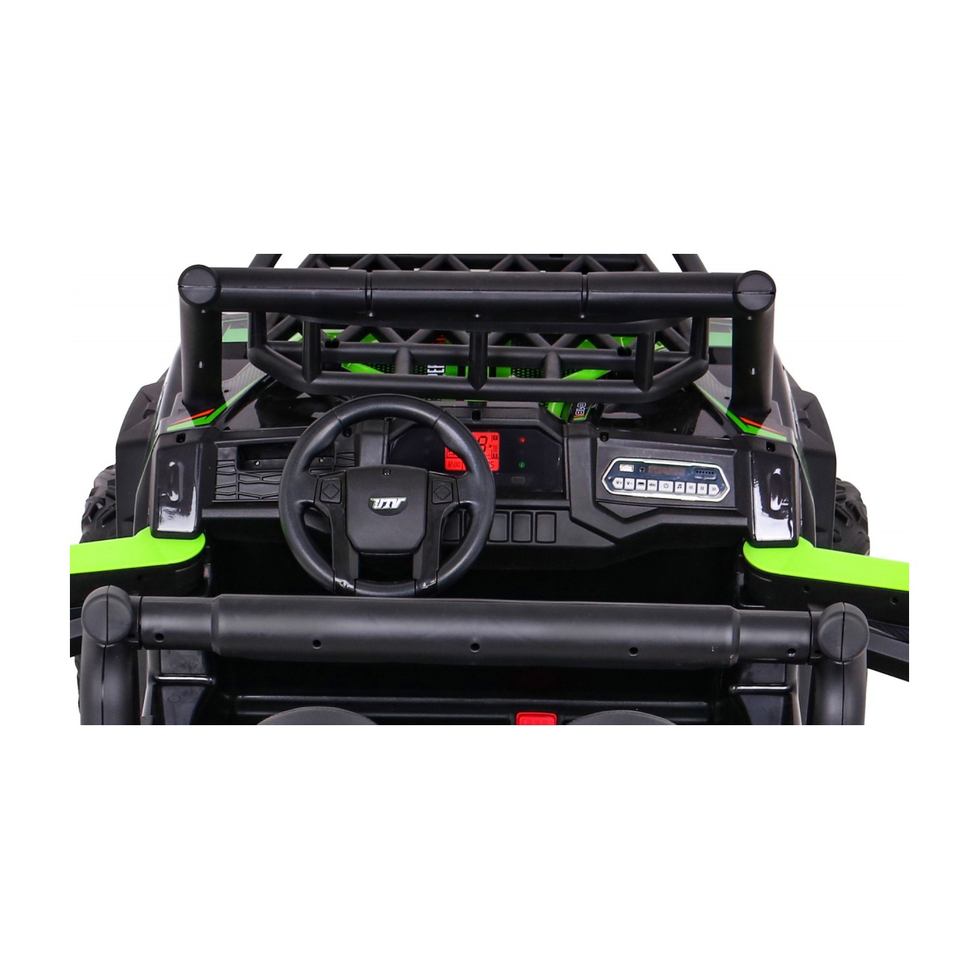 Buggy UTV Dětský stan Zelený Dálkový Kufr Pomalý Start EVA MP3 LED