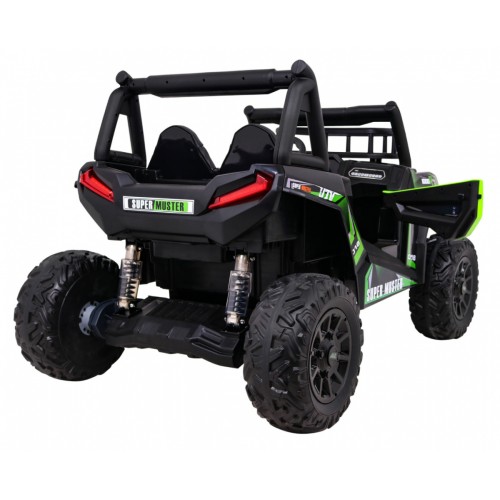 Buggy UTV Dětský stan Zelený Dálkový Kufr Pomalý Start EVA MP3 LED