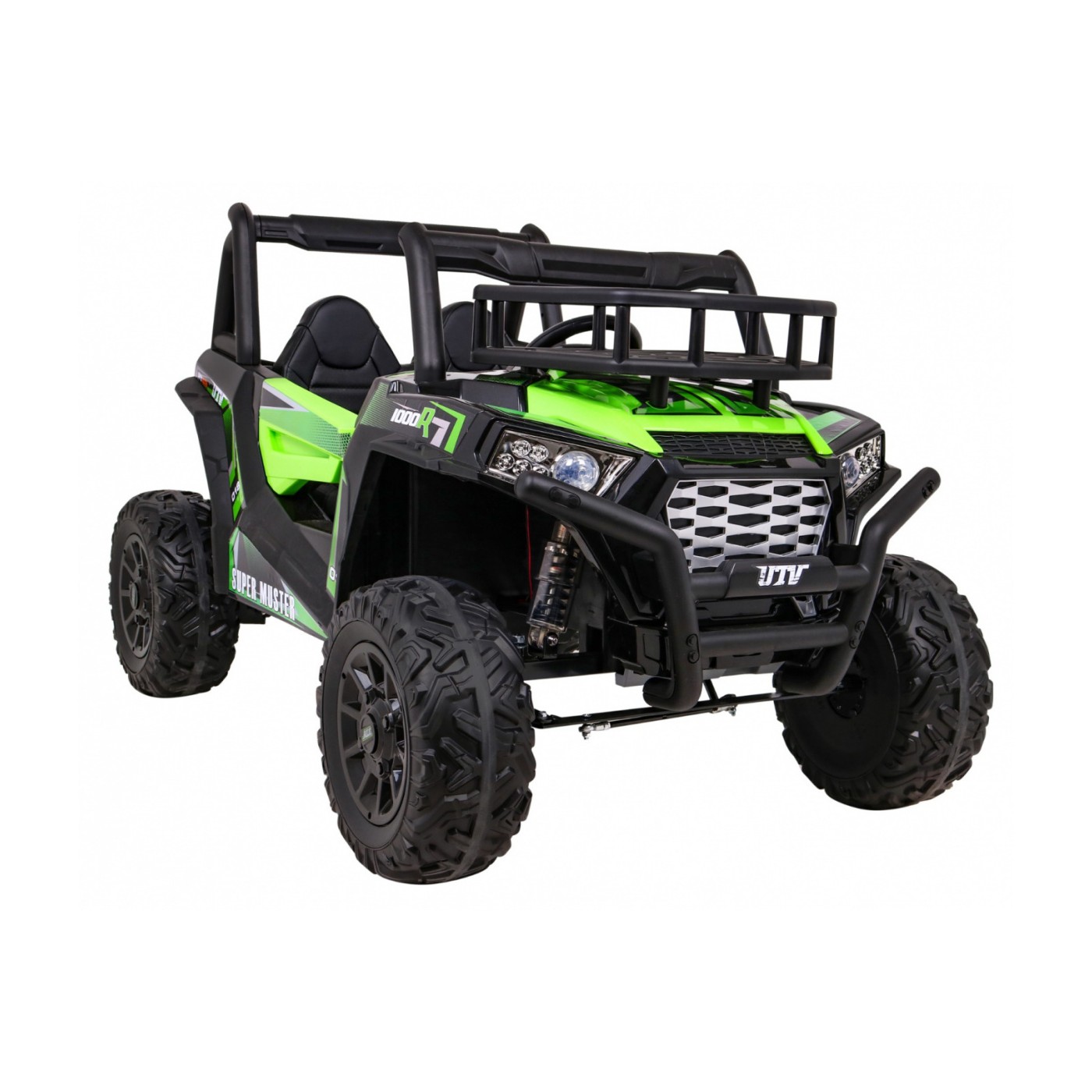 Buggy UTV Dětský stan Zelený Dálkový Kufr Pomalý Start EVA MP3 LED