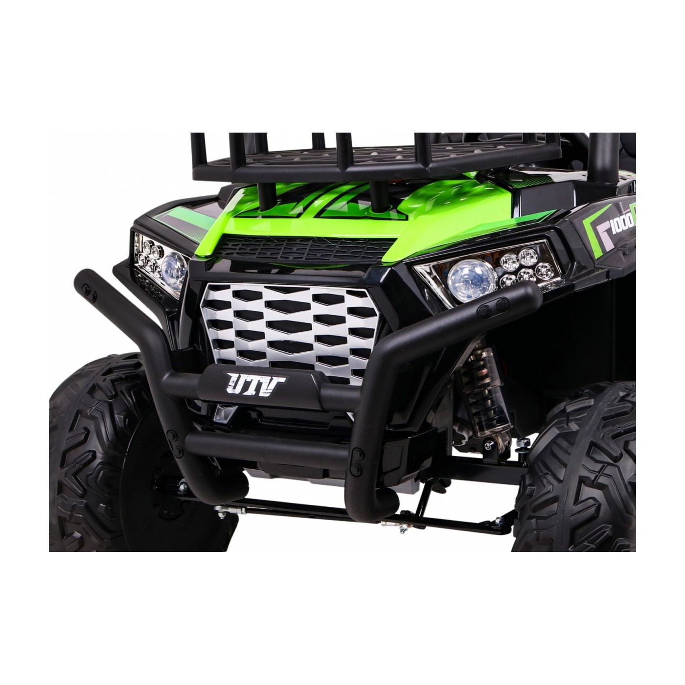 Buggy UTV Dětský stan Zelený Dálkový Kufr Pomalý Start EVA MP3 LED