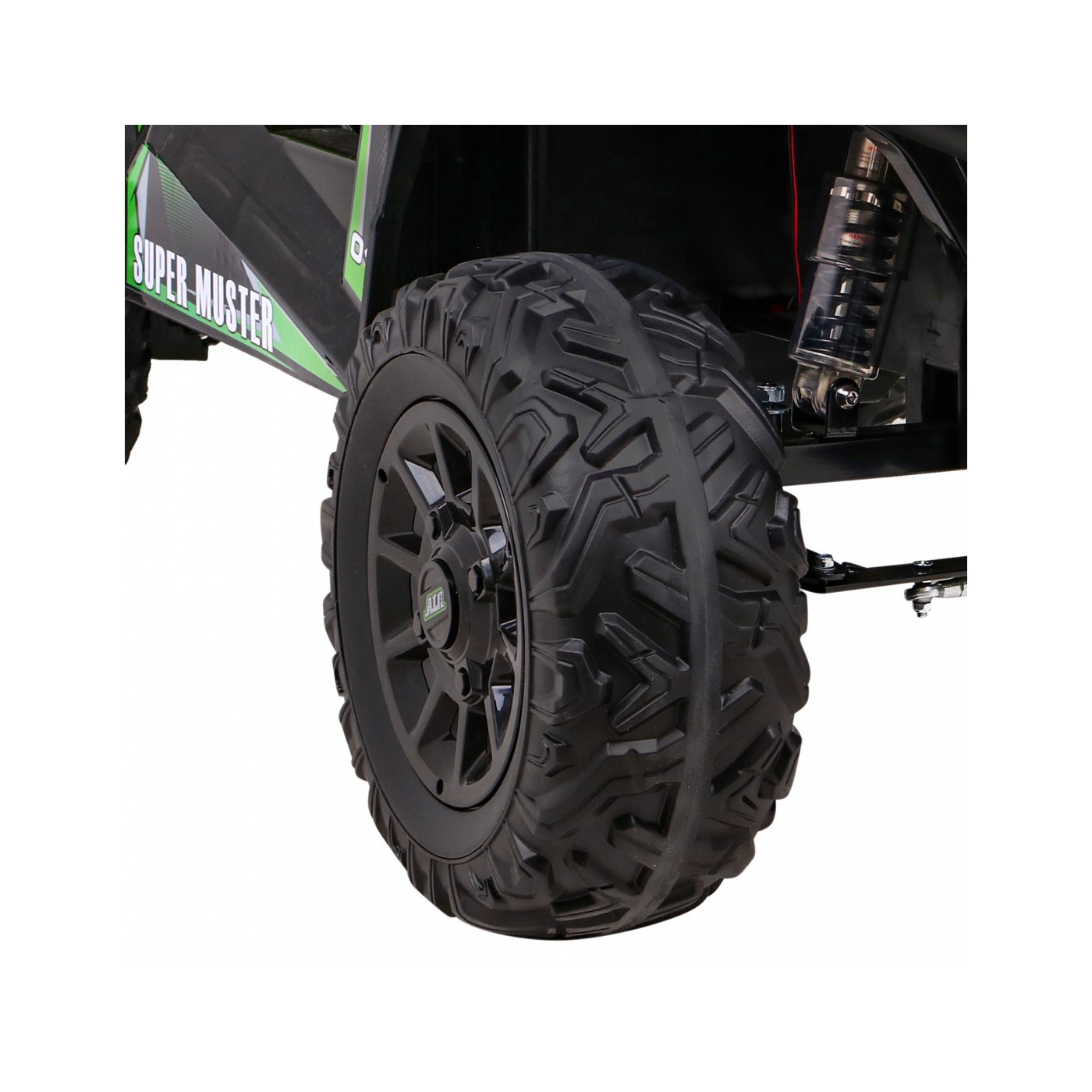 Buggy UTV Dětský stan Zelený Dálkový Kufr Pomalý Start EVA MP3 LED