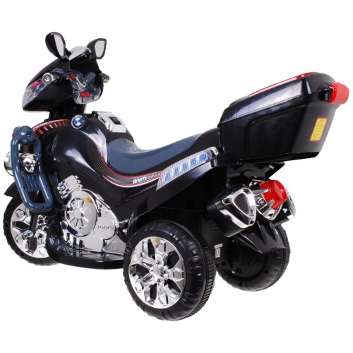 F928 Dětská baterie Motorka Černá + Kufr + Světla + Houkačka + Melodie