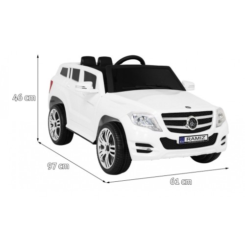 Autko City Rider Kids bílé dálkové nastavení volantu pomalý start MP3 USB LED