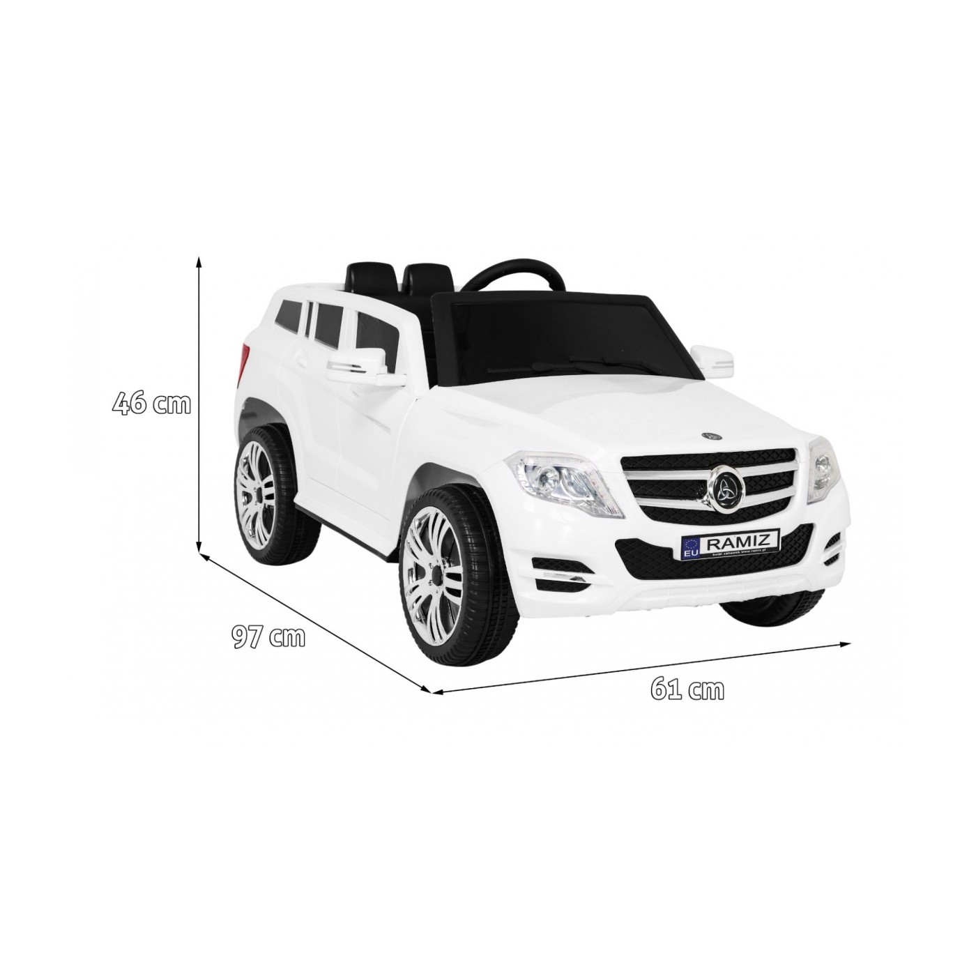 Autko City Rider Kids bílé dálkové nastavení volantu pomalý start MP3 USB LED
