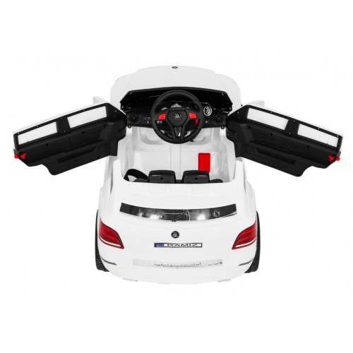 Autko City Rider Kids bílé dálkové nastavení volantu pomalý start MP3 USB LED