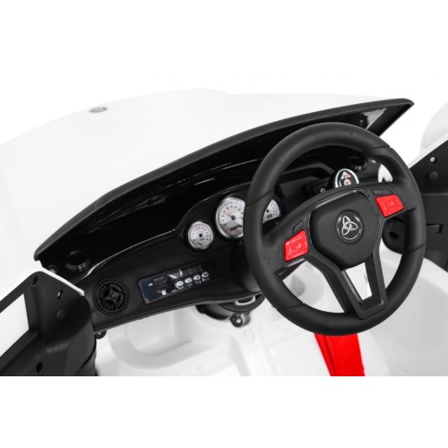 Autko City Rider Kids bílé dálkové nastavení volantu pomalý start MP3 USB LED