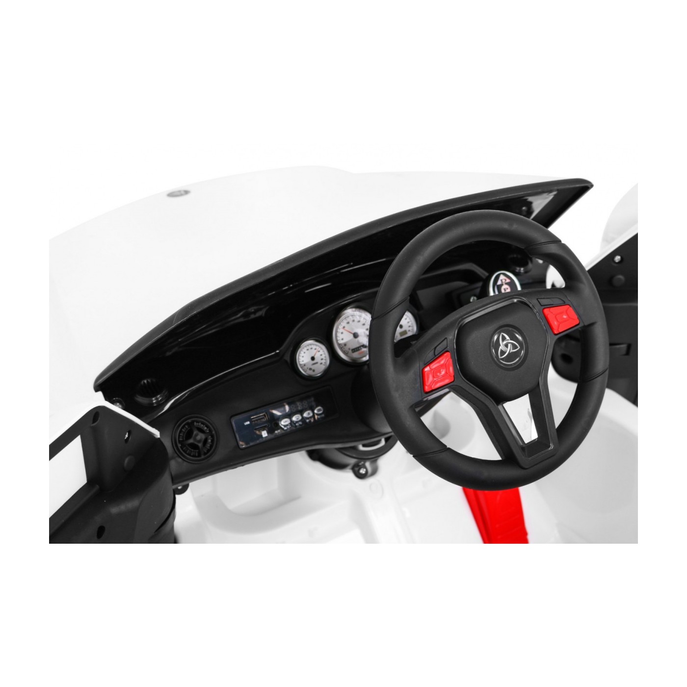 Autko City Rider Kids bílé dálkové nastavení volantu pomalý start MP3 USB LED