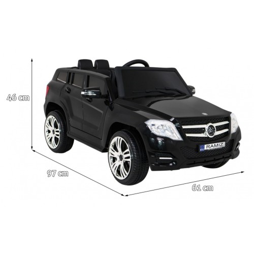 Autko City Rider Kids černé dálkové nastavení volantu pomalý start MP3 USB LED