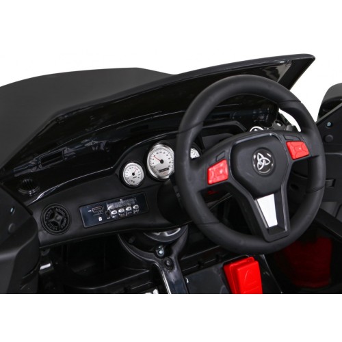 Autko City Rider Kids černé dálkové nastavení volantu pomalý start MP3 USB LED