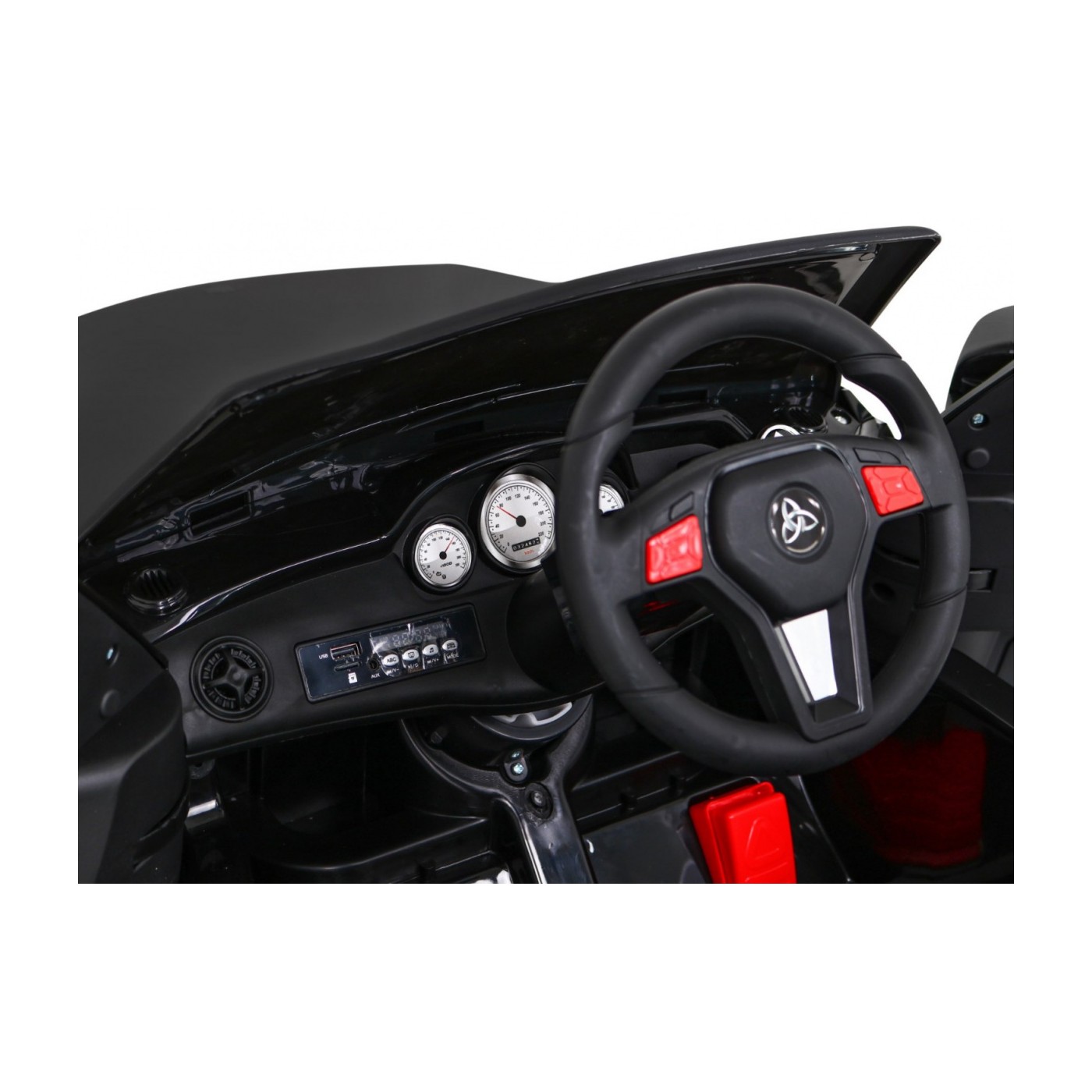 Autko City Rider Kids černé dálkové nastavení volantu pomalý start MP3 USB LED