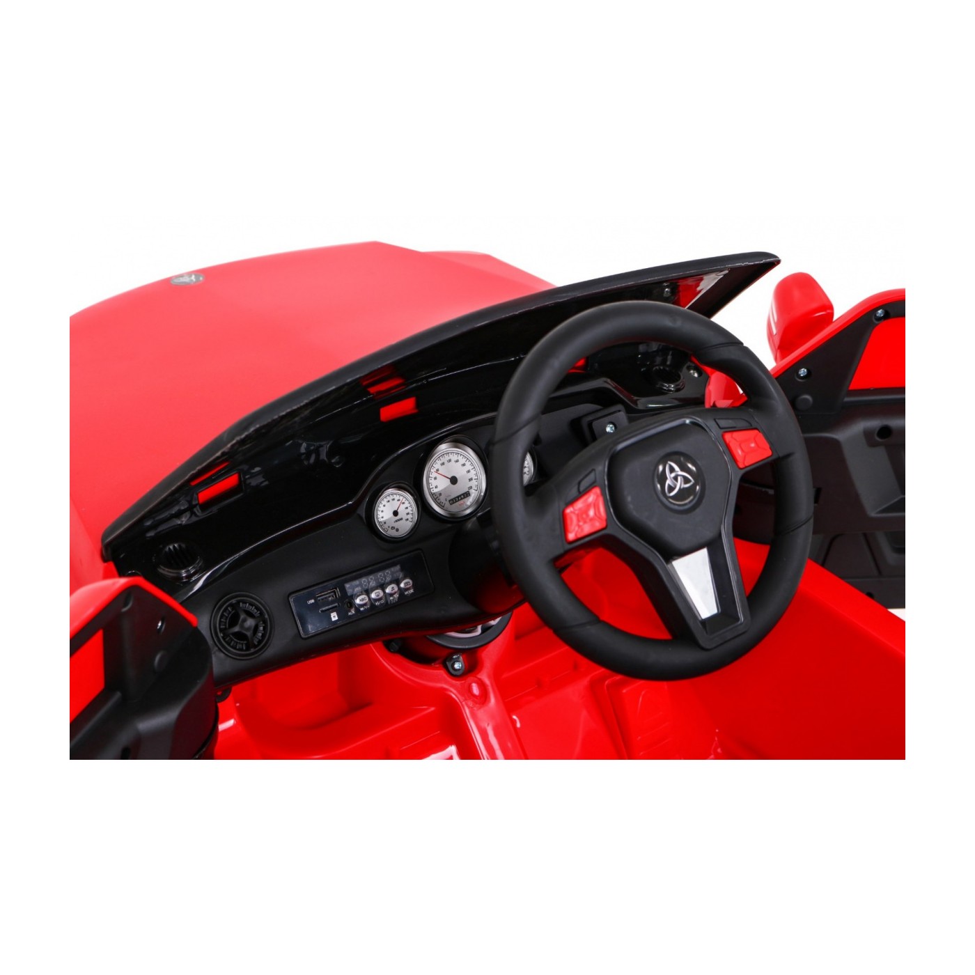 Autko City Rider Kids červené dálkové nastavení volantu pomalý start MP3 USB LED