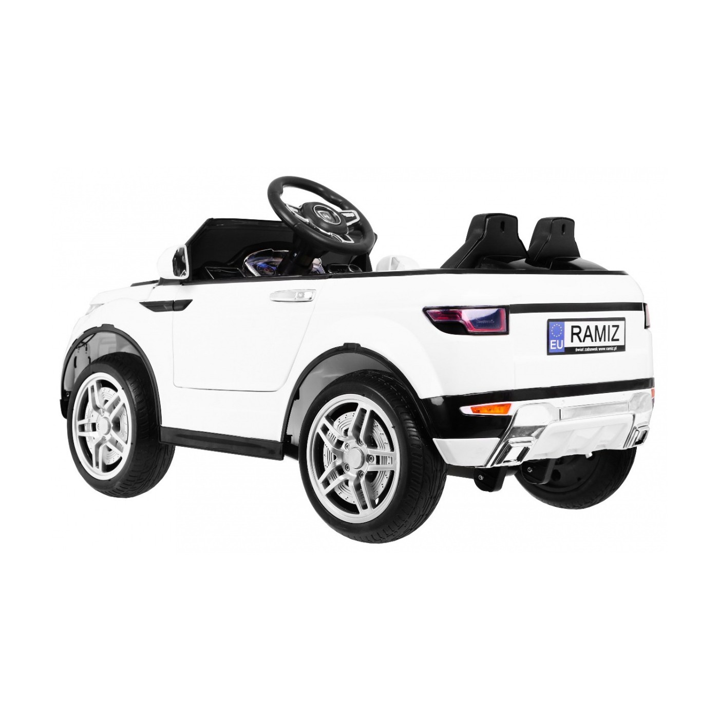 Autko Rapid Racer Electric Kids bílá + dálkové ovládání + pomalý start + EVA + MP3 LED