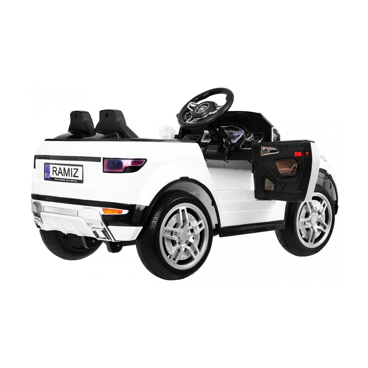 Autko Rapid Racer Electric Kids bílá + dálkové ovládání + pomalý start + EVA + MP3 LED
