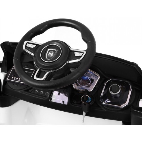 Autko Rapid Racer Electric Kids bílá + dálkové ovládání + pomalý start + EVA + MP3 LED