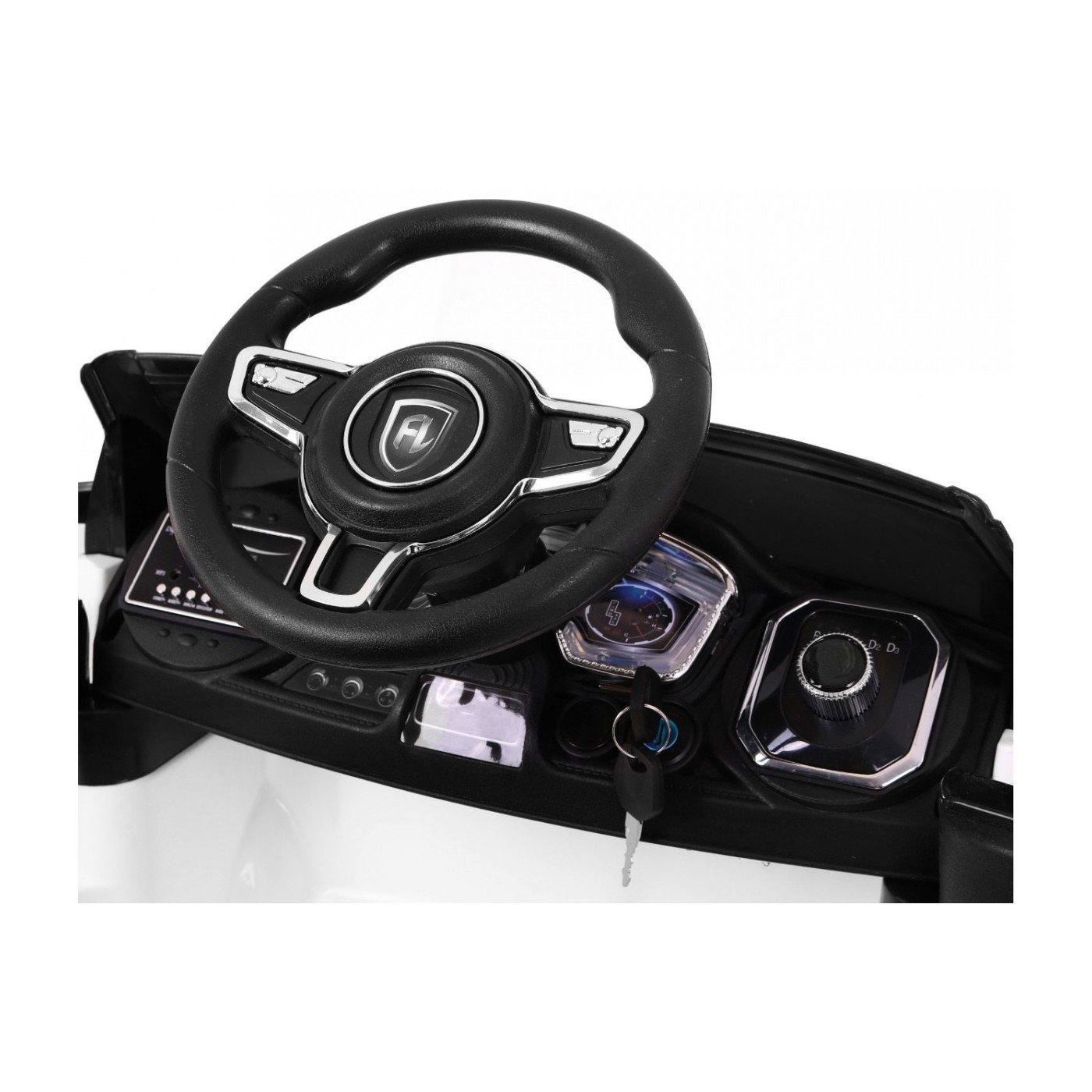 Autko Rapid Racer Electric Kids bílá + dálkové ovládání + pomalý start + EVA + MP3 LED