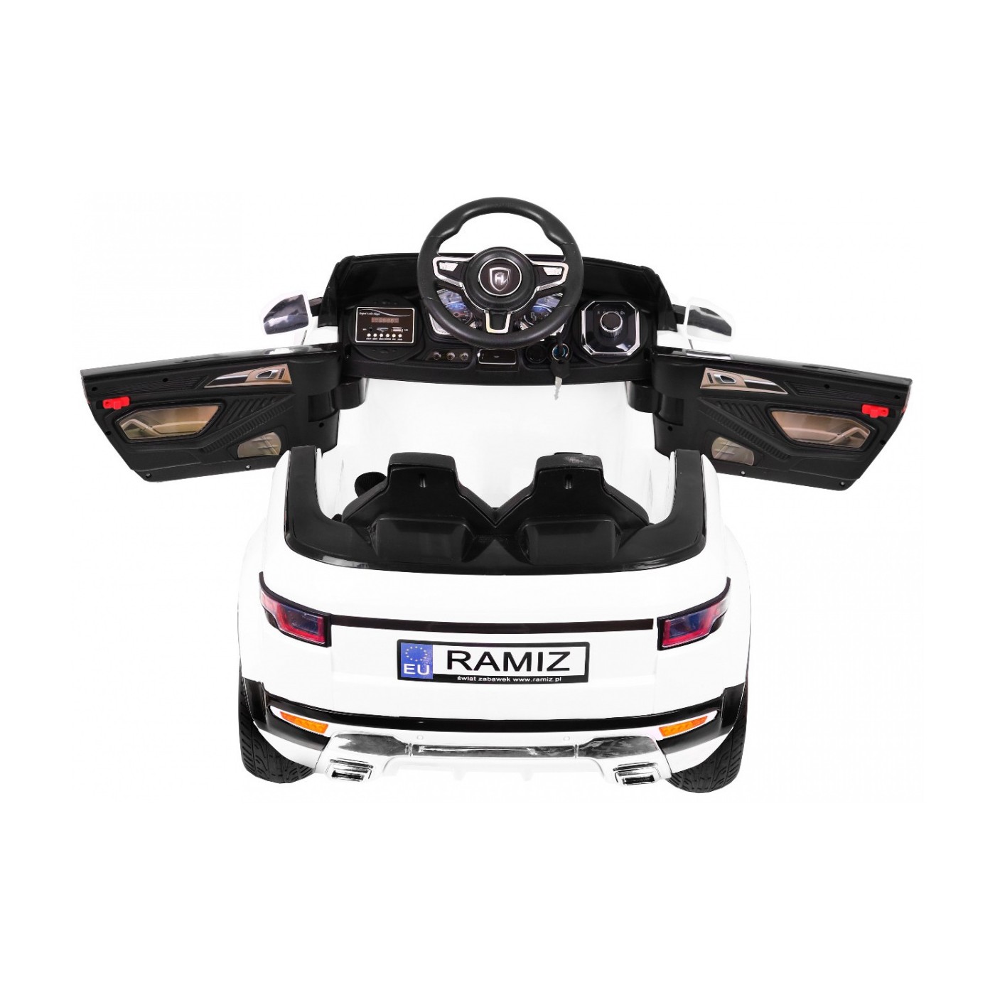 Autko Rapid Racer Electric Kids bílá + dálkové ovládání + pomalý start + EVA + MP3 LED