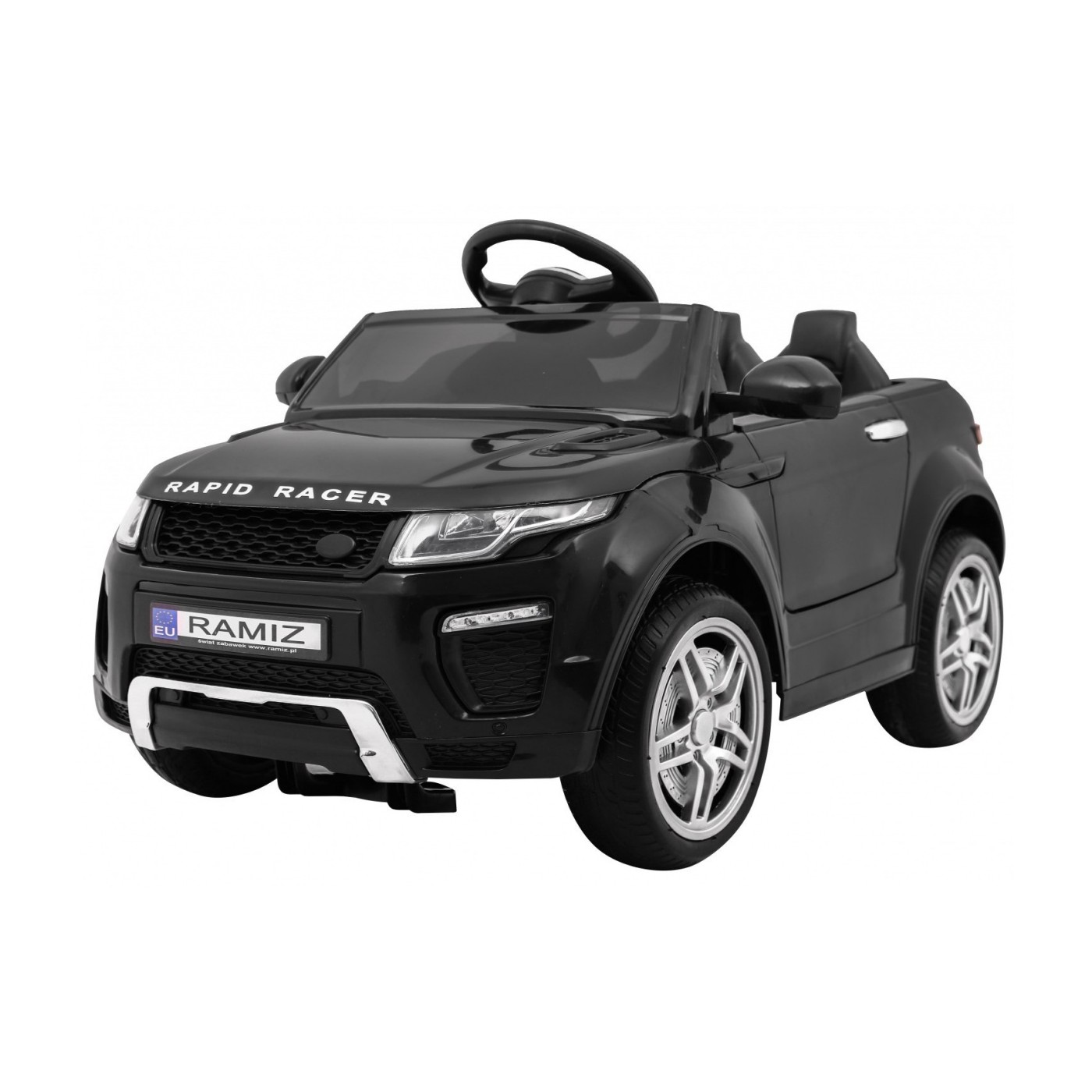 Autko Rapid Racer Electric Kids černá + dálkové ovládání + pomalý start + EVA + MP3 LED