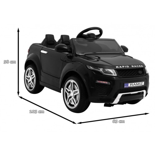 Autko Rapid Racer Electric Kids černá + dálkové ovládání + pomalý start + EVA + MP3 LED