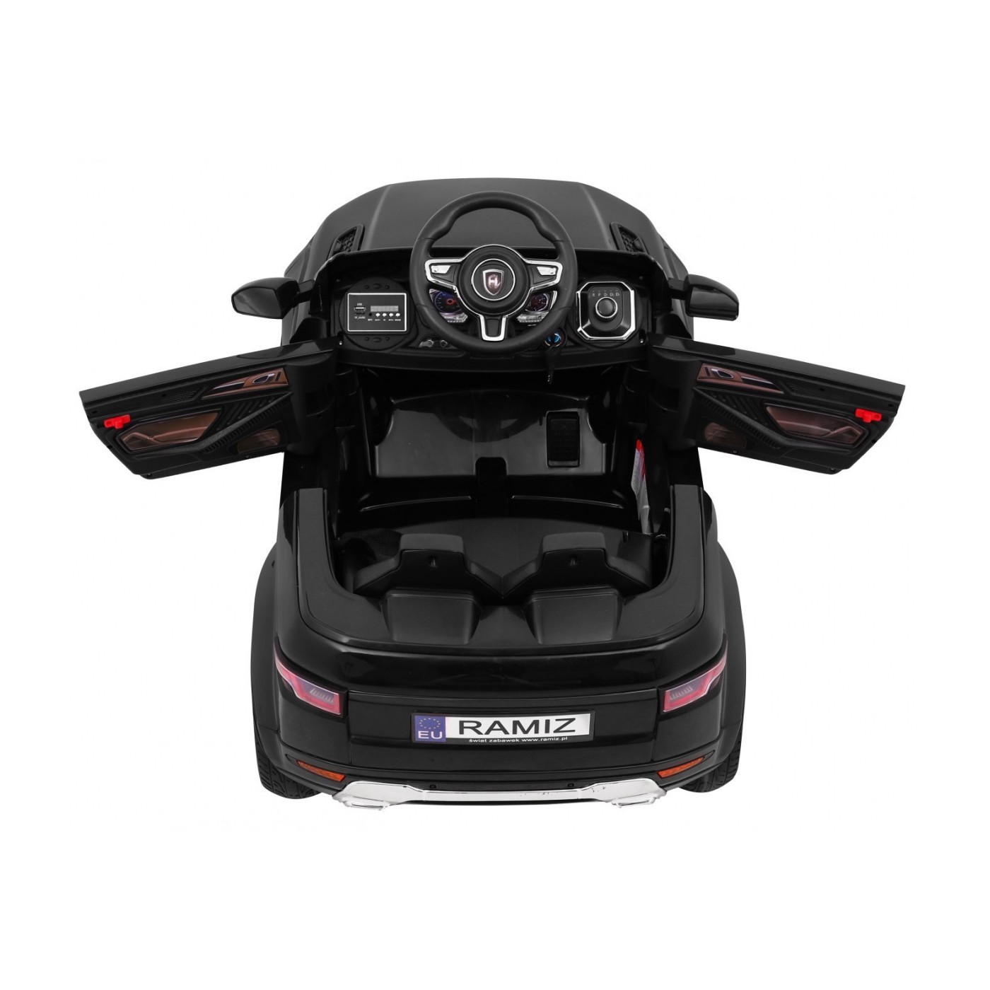 Autko Rapid Racer Electric Kids černá + dálkové ovládání + pomalý start + EVA + MP3 LED