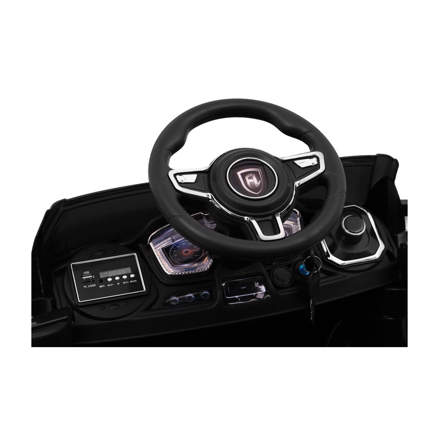 Autko Rapid Racer Electric Kids černá + dálkové ovládání + pomalý start + EVA + MP3 LED
