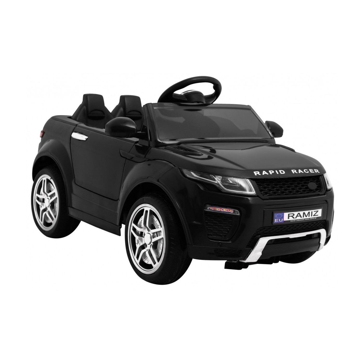 Autko Rapid Racer Electric Kids černá + dálkové ovládání + pomalý start + EVA + MP3 LED
