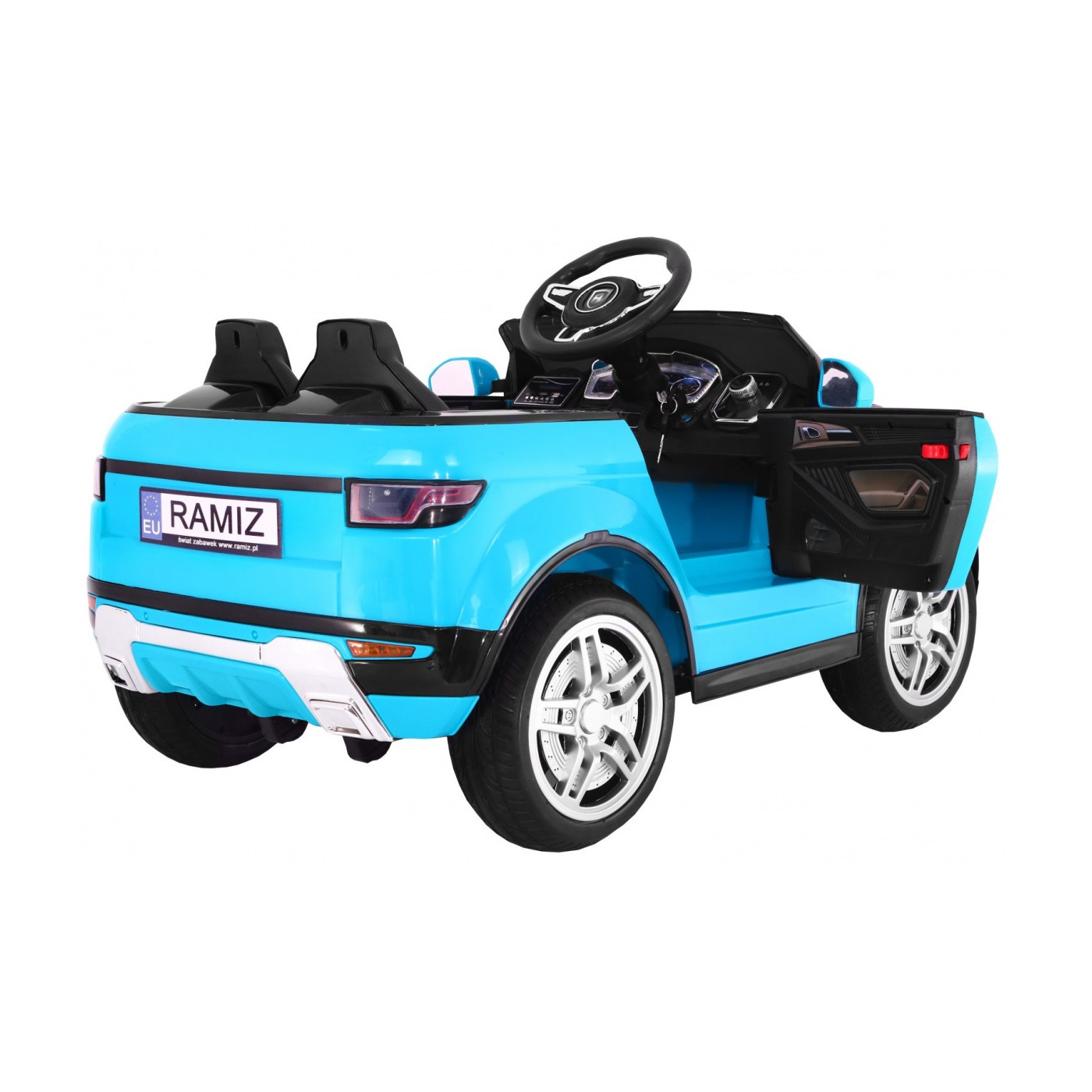Auto Rapid Racer Elektrický Dětský Modrý Dálkový Pomalý Start EVA MP3 LED