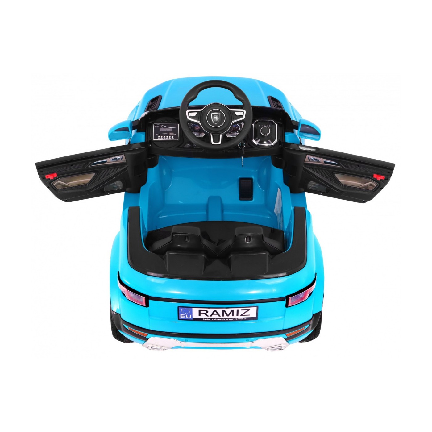 Auto Rapid Racer Elektrický Dětský Modrý Dálkový Pomalý Start EVA MP3 LED