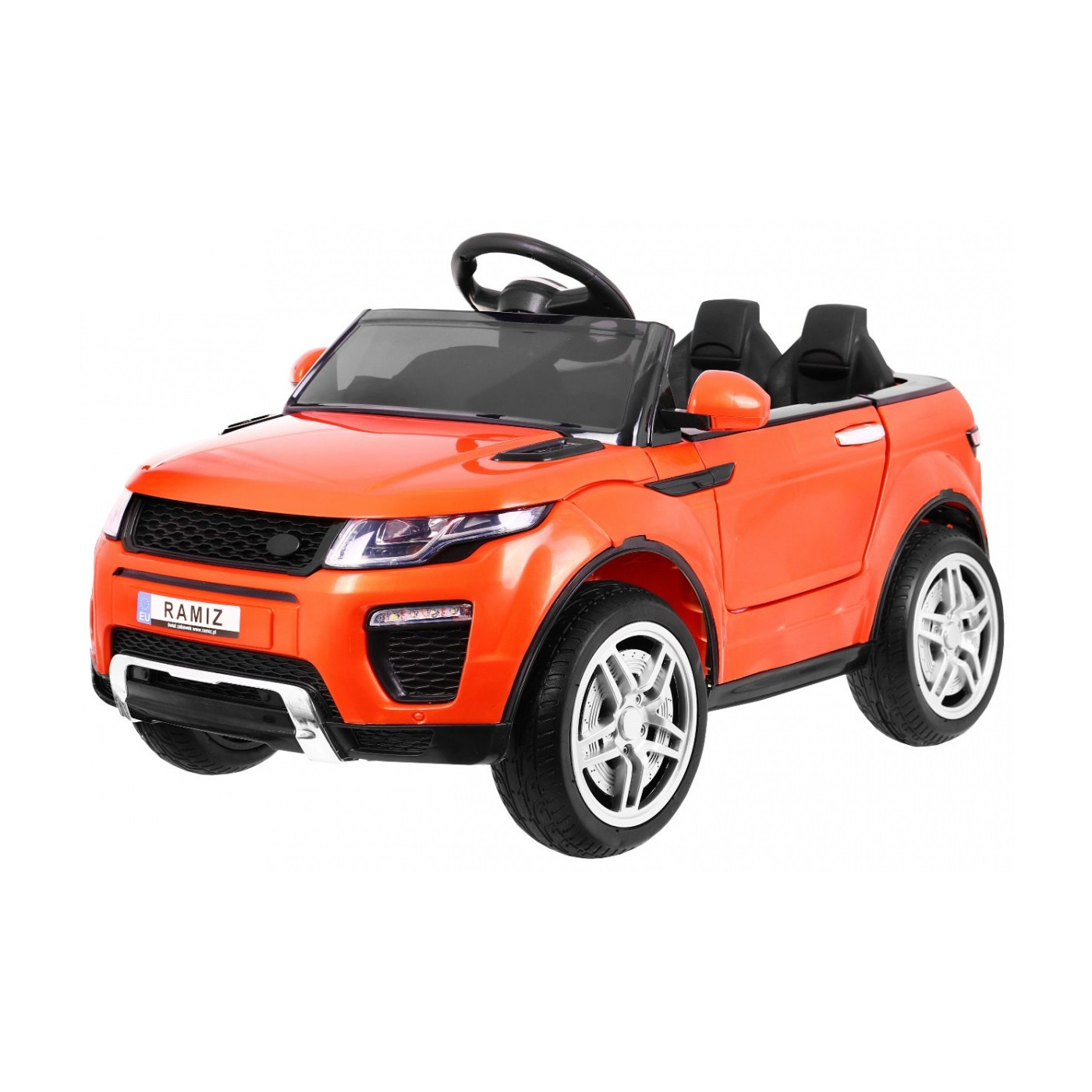 Autko Rapid Racer elektrické děti oranžové + dálkové ovládání + pomalý start + EVA + MP3 LED