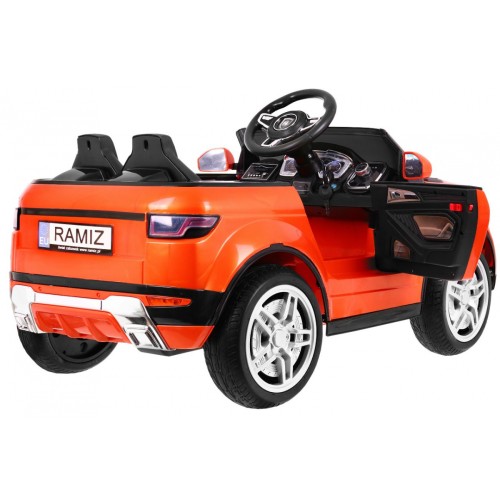 Autko Rapid Racer elektrické děti oranžové + dálkové ovládání + pomalý start + EVA + MP3 LED