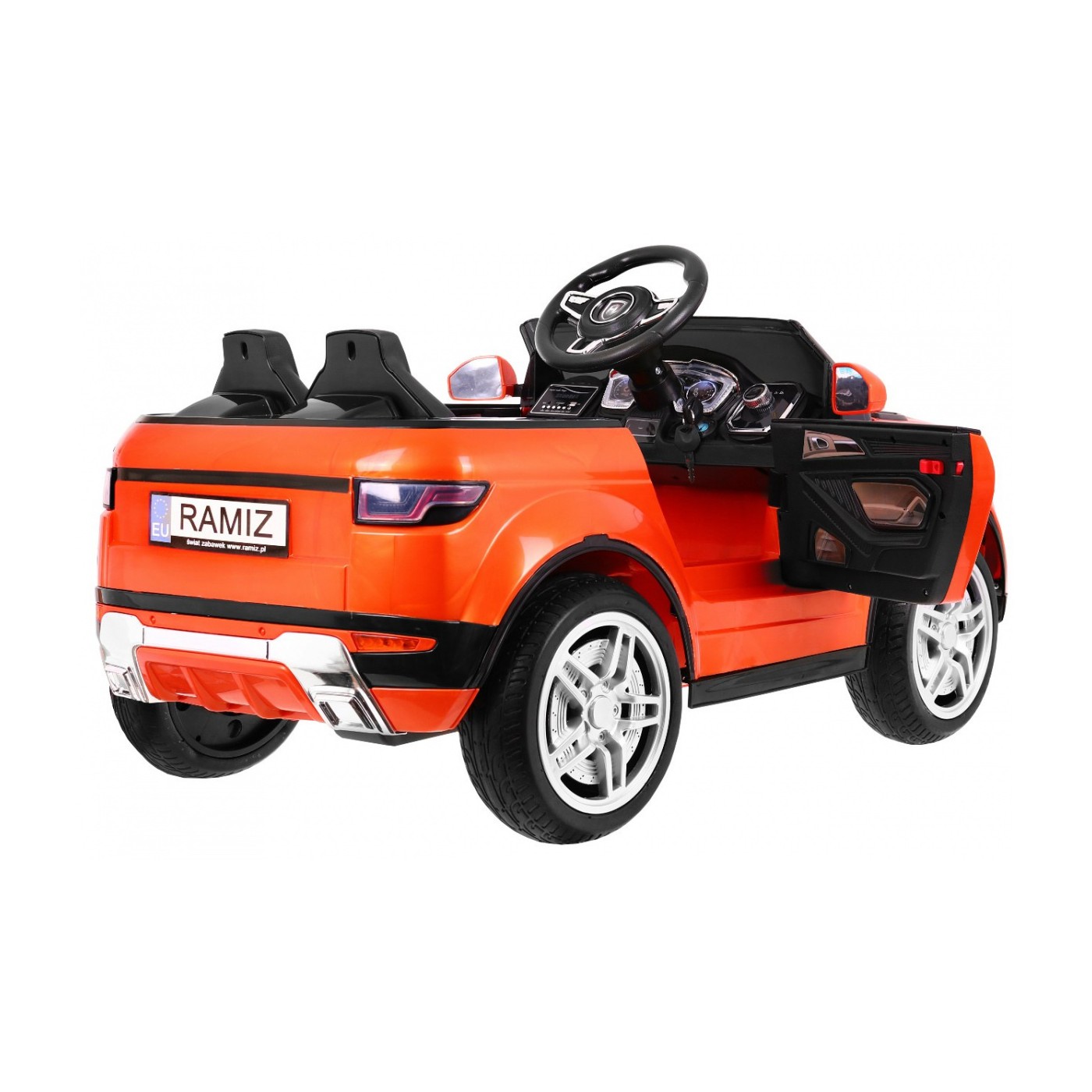 Autko Rapid Racer elektrické děti oranžové + dálkové ovládání + pomalý start + EVA + MP3 LED