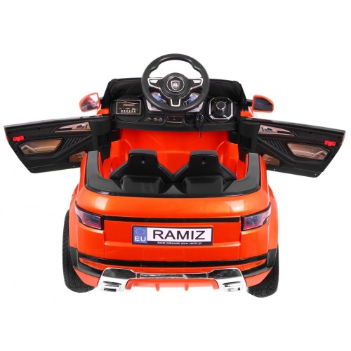 Autko Rapid Racer elektrické děti oranžové + dálkové ovládání + pomalý start + EVA + MP3 LED