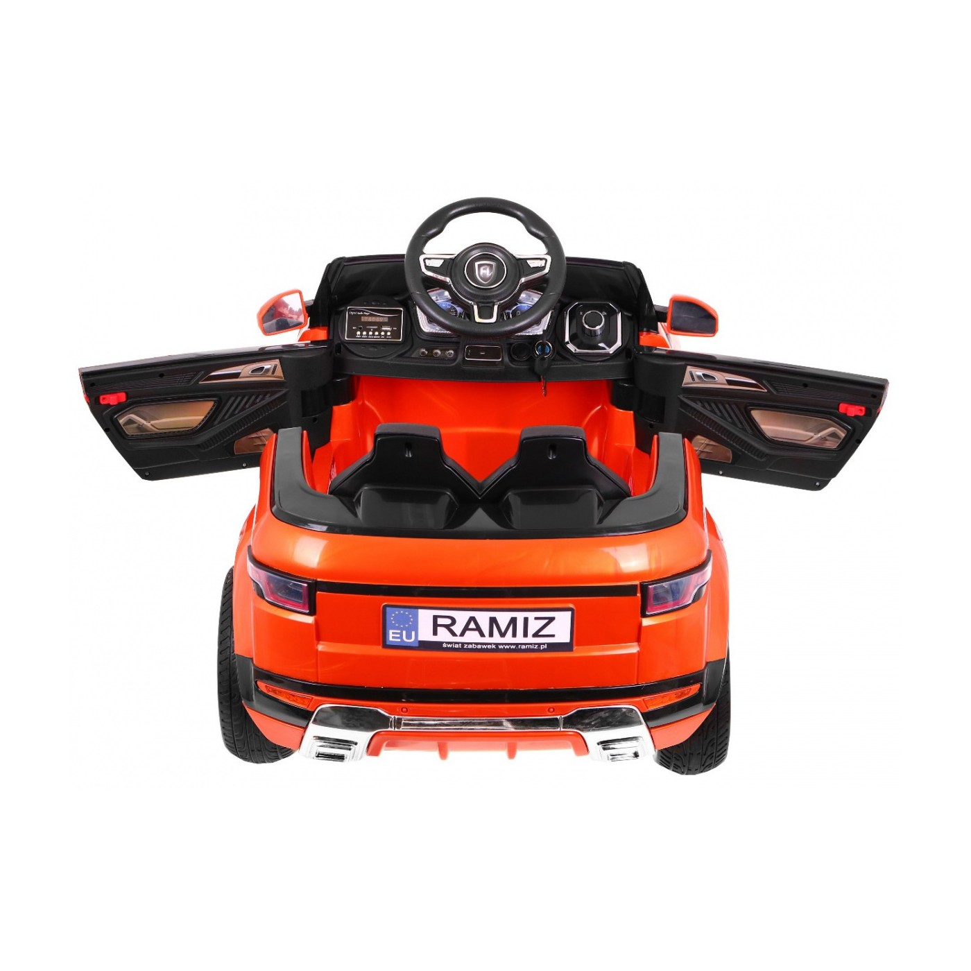 Autko Rapid Racer elektrické děti oranžové + dálkové ovládání + pomalý start + EVA + MP3 LED