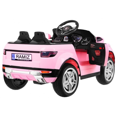 Autko Rapid Racer elektrická dětská růžová + dálkové ovládání + pomalý start + EVA + MP3 LED