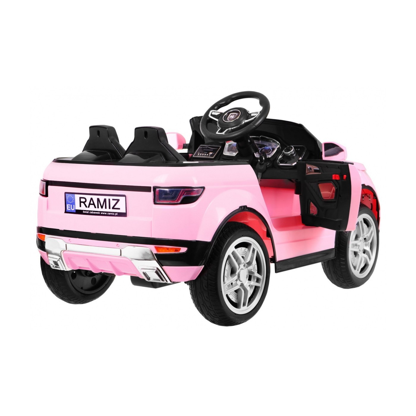 Autko Rapid Racer elektrická dětská růžová + dálkové ovládání + pomalý start + EVA + MP3 LED