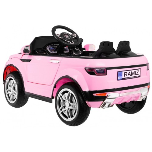 Autko Rapid Racer elektrická dětská růžová + dálkové ovládání + pomalý start + EVA + MP3 LED