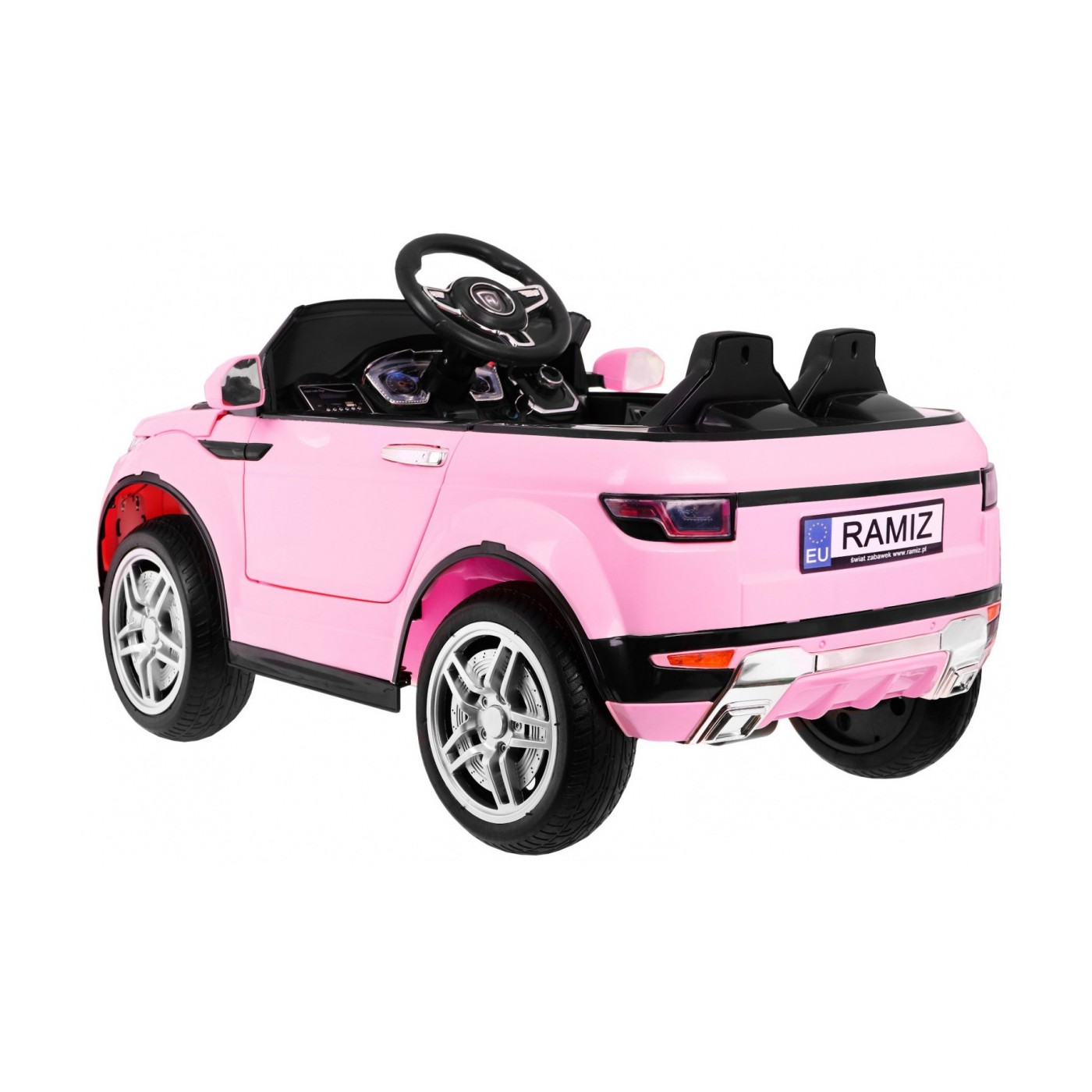 Autko Rapid Racer elektrická dětská růžová + dálkové ovládání + pomalý start + EVA + MP3 LED