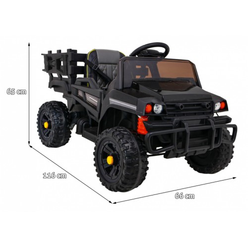 Autko Farmer Pick-Up Kids černý dálkový kufr EVA Lopata MP3 LED