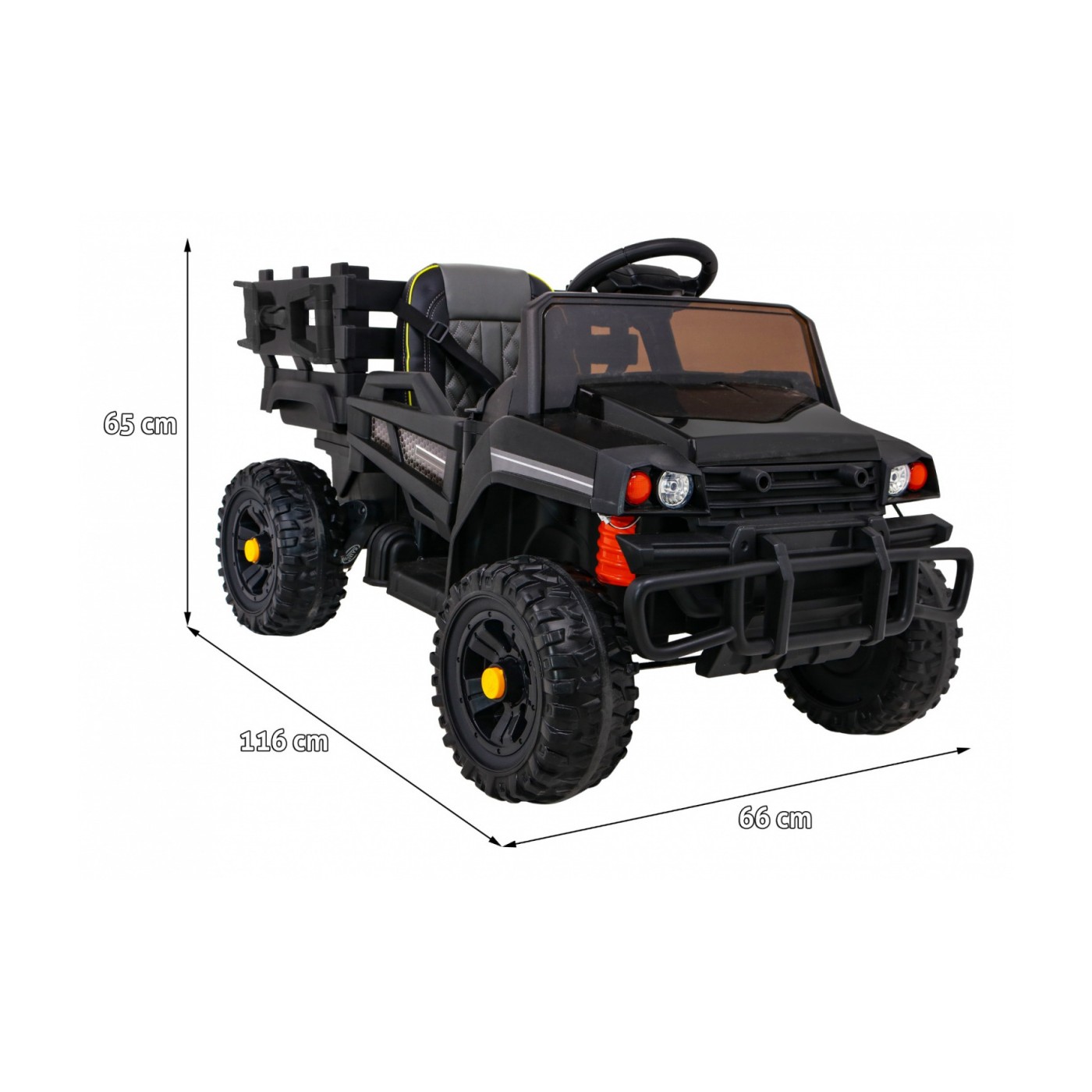 Autko Farmer Pick-Up Kids černý dálkový kufr EVA Lopata MP3 LED