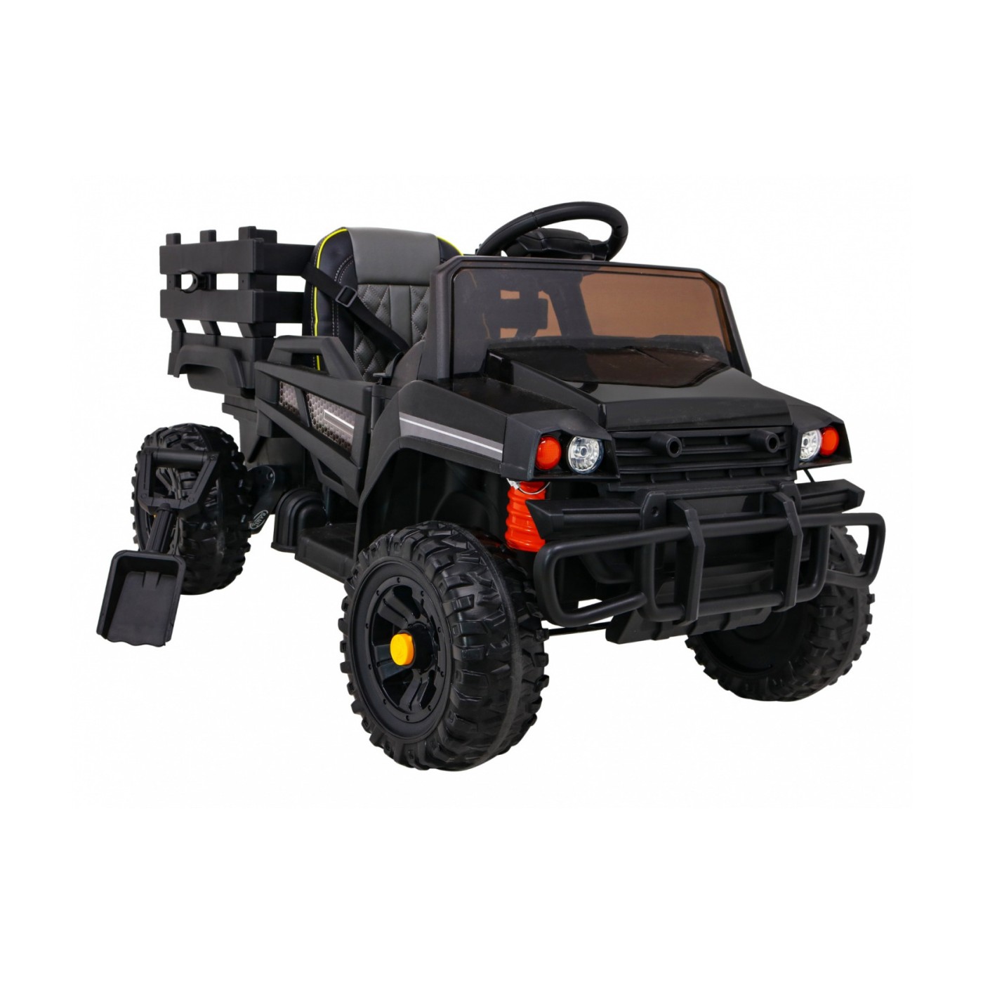 Autko Farmer Pick-Up Kids černý dálkový kufr EVA Lopata MP3 LED
